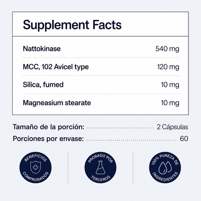 Ultimate Nattokinase | Solución natural para revertir la inflamación arterial